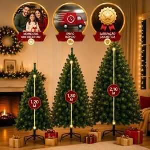 Árvore Natal Pinheiro Luxo 180cm 400 Galhos Cheia Realista