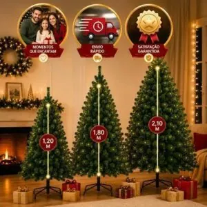 Árvore Natal Pinheiro Luxo 180cm 400 Galhos Cheia Realista