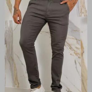 Calça Masculina Sarja Premium Esporte Fino Bolso Faca Lycra