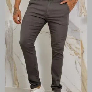 Calça Masculina Sarja Premium Esporte Fino Bolso Faca Lycra