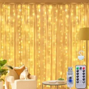 3*3m Cortina De Luz 300 Pisca Pisca Led Decoração De Natal