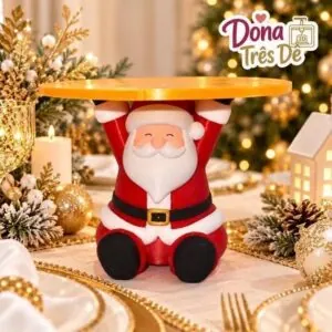 Porta Panetone Papai Noel 3D | Suporte para Panetone 500g | Decoração Natal Mesa Posta