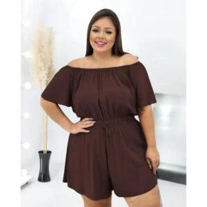 Macaquinho Macacão Curto Feminino plus Size Festa Social Evangélico Verão Macaquito tomara que caua saida de praia g1 g2
