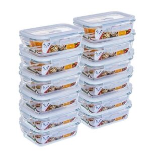 Kit Potes Herméticos Porta Mantimentos Vidro Retangular 640ml 370ml Marmita Fitness GP Home