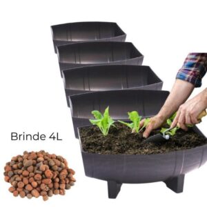 Kit 5 Floreiras Meio Barril, Jardineira Plástica Riqueplás 6,4L, Vaso de Chão, Ideal para Horta Vertical,...5F33 AE4