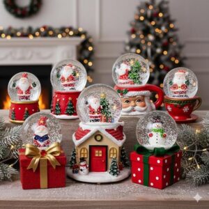 Globo de Neve de Natal Papai Noel - Decoração de Natal Festiva - Enfeite de Natal