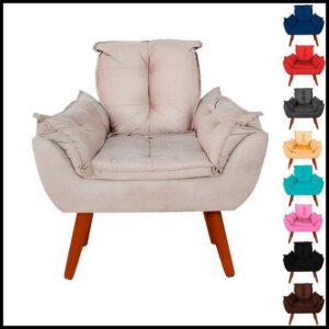 Poltrona Opalla Confortável Decoração Para Escritório Suede Cores