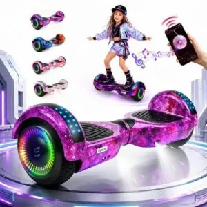 Egazza Skate elétrico das crianças 700 W Vida útil da bateria 60-90 minutos Bluetooth 6.5" Dia das crianças Presentes