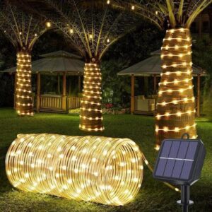 Cordão de Luzes Solar 10M 300LED, IP65, À Prova d’Água, Decoração de Natal para Jardim e Festa