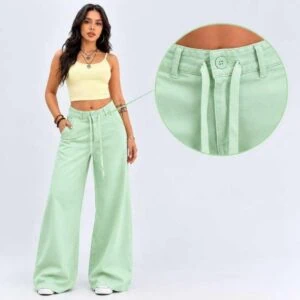 Calça Feminina Sensorial Marrant Pantalona Cintura Alta Com Amarração Elegante