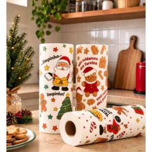 Papel Toalha Natalino Folha Tripla Sortido NAT0459 Mesa Posta de Natal Decoração Natalina