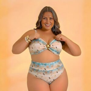 Biquíni Hot Pants cintura alta Plus Size Semi Fio Bojo Suplex supra Power estampas exclusivas