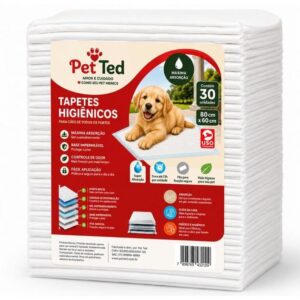 Tapete Higiênico Para Cachorro 80X60 cm 30 Unidades Pet Ted