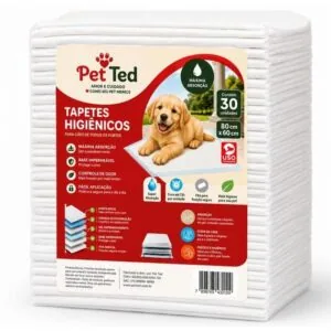 Tapete Higiênico Para Cachorro 80X60 cm 30 Unidades Pet Ted