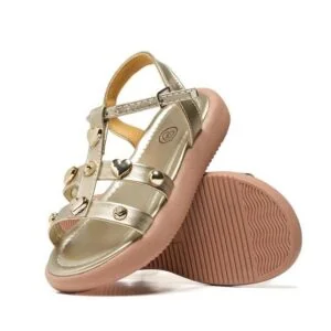 Sandália Infantil Menina Rasteirinha Pedraria Brilho Delicada Promoção