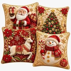 Capa de Almofadas 1 e 4 Decorativas 45x45 Estampas Natalinas estampa premium 2026 PAPAI NOEL SACO NAS COSTA F BR