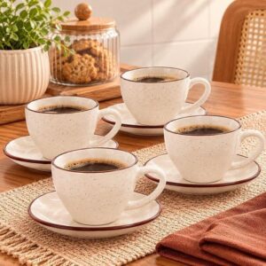 Conjunto 4 Xícaras para Café Bahamas 85ml em Cerâmica - Hauskraft Premium
